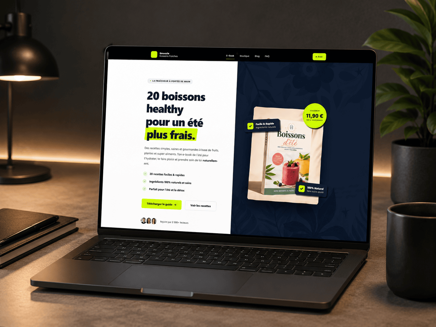 Site Web Smoozie - E-book boissons healthy pour l’été