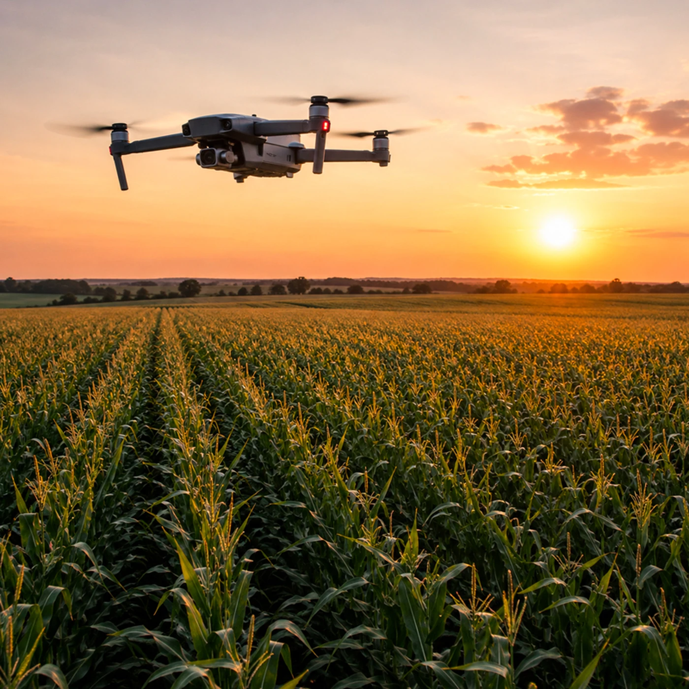 Drone professionnel en vol pour une inspection aérienne
