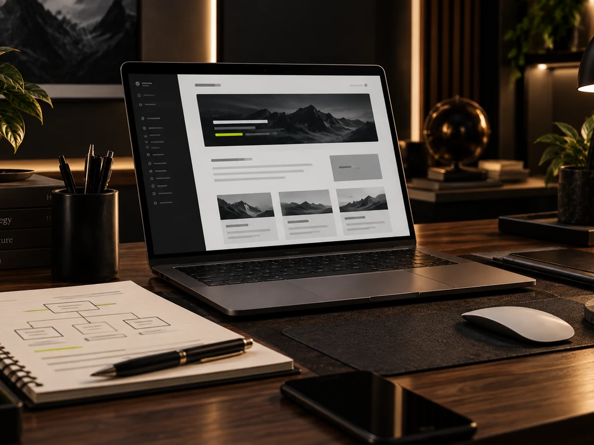 Espace de travail dédié à l’analyse et à la stratégie d’un site web existant